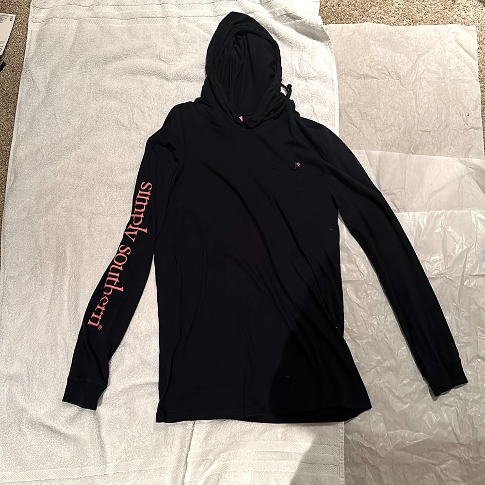 Simply Southern navy hooded light sweatshirt